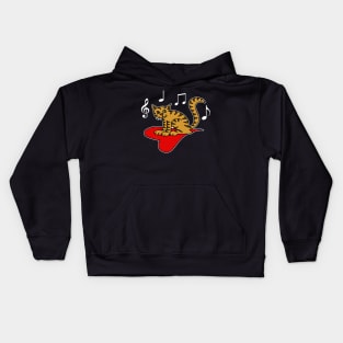 Music Lovers Funny Cat Heart Musical Notes Kids Hoodie